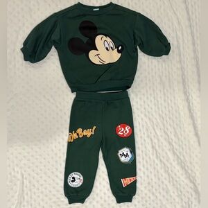 Disney Dark Green Mickey Mouse Kids Matching Set